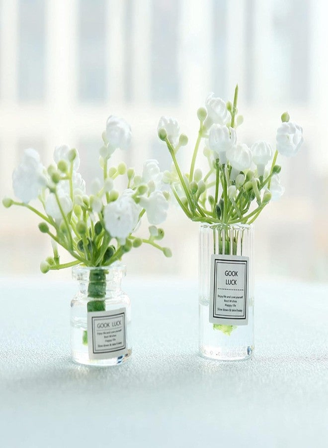 Qintreesify Miniature Flower in Vase Dollhouse Mini Jasmine Flowers Handmade Easily Matched Dollhouse Flower Vase Set Model Decor for 1:6 or1:8 Scale Micro Landscape Dollhouse Accessories (Pink) - Image 5
